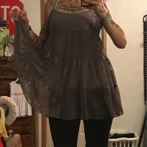 Intimately free people small sheer grey dress - Picture 2 of 8